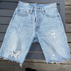 Levis long denim 501 shorts